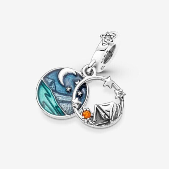 Pandora Camping Night Sky Double Dangle Charm - Picture 3 of 5